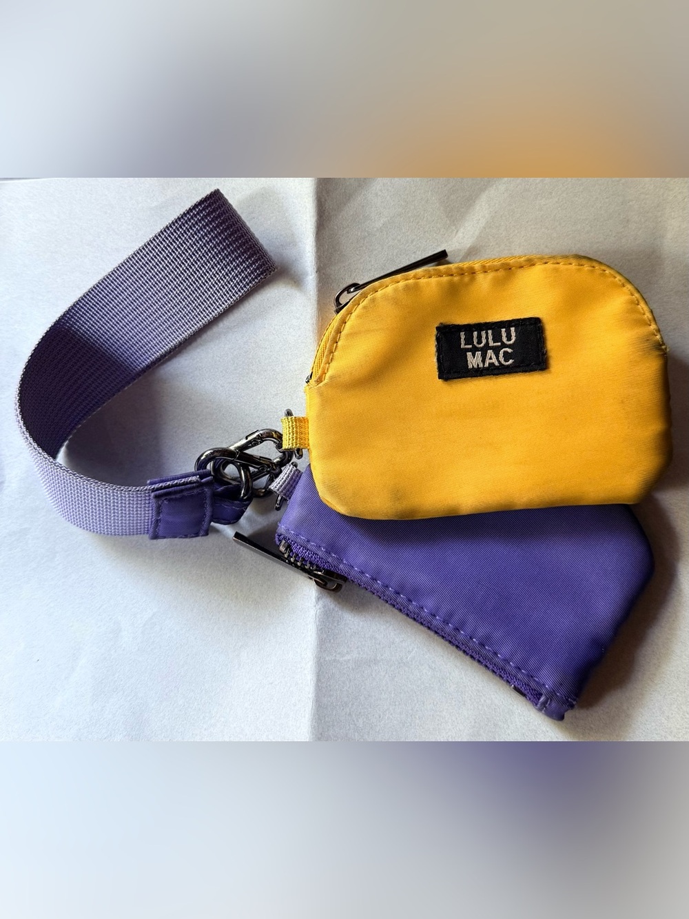 Lulu Mac Yellow & Purple Key and Card Pouch Set